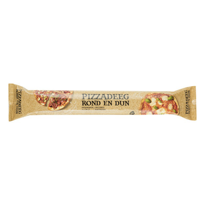 Huismerk Rond en dun pizzadeeg