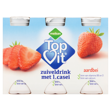 Huismerk Probiotische zuiveldrink aardbei 6 st