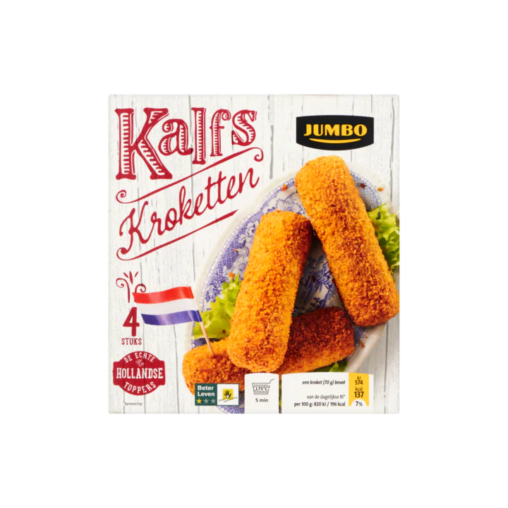 Huismerk Kalfskroketten 4 Stuks