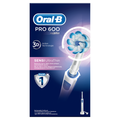 Oral-B Pro 600 Sensi Ultrathin Elektrische Tandenborstel Powered By Braun