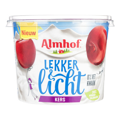 Almhof Lekker licht 0% vet kwark kers