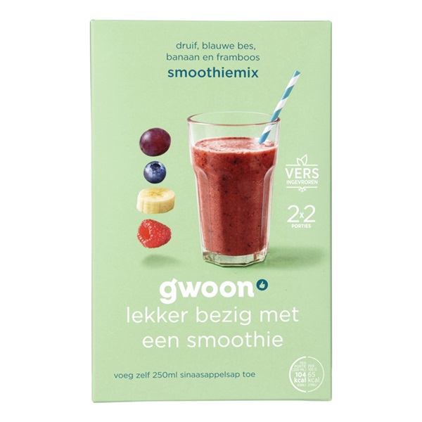 Huismerk smoothiemix druif bes banaan framboos