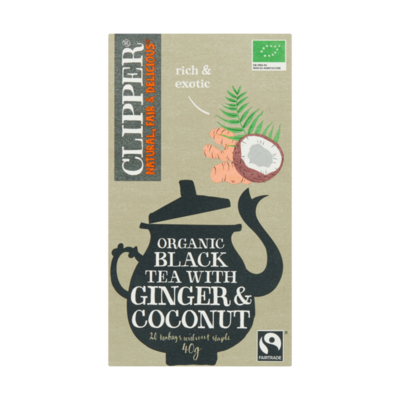 Clipper Organic Black Tea with Ginger & Coconut 20 Zakjes