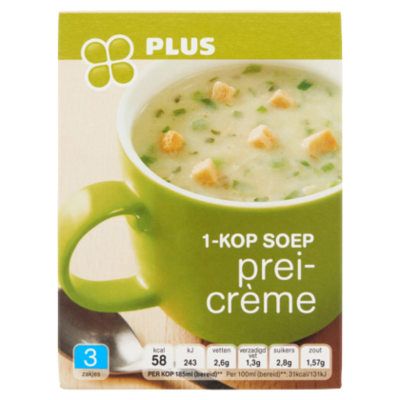 Huismerk 1-kop soep prei-creme