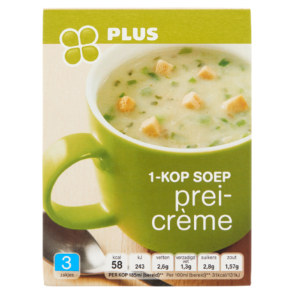 Huismerk 1-kop soep prei-creme