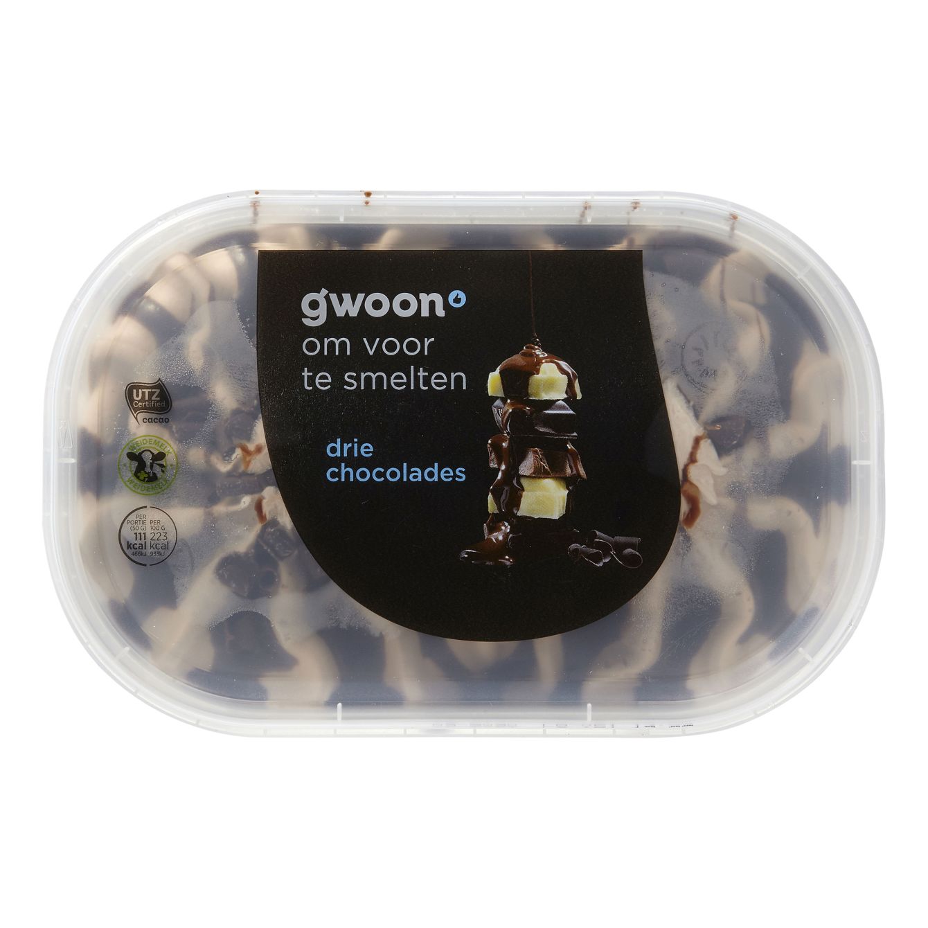 G'woon Slagroomijs Drie Chocolade