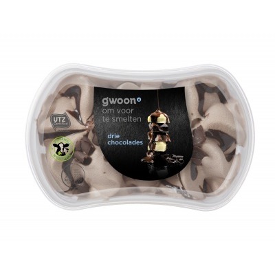 Huismerk Slagroomijs duo chocolade
