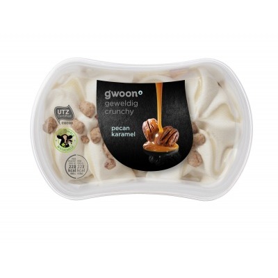 Huismerk Slagroomijs pecan karamel