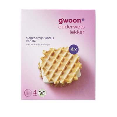 G'woon Slagroomijs Wafels Tricolore