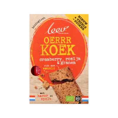 Leev Biologisch Oerkoek Cranberry, Rozijn & Granen