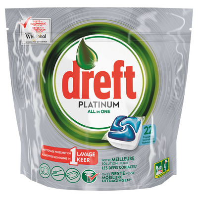 Dreft Platinum vaatwastabletten cool blue