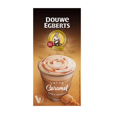 Douwe Egberts Verwenkoffie latte caramel oploskoffie