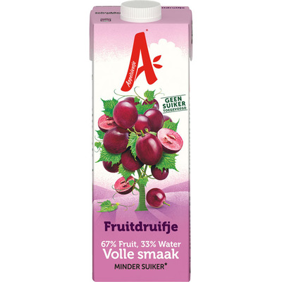 Appelsientje Fruitdruifje minder fruitsuiker