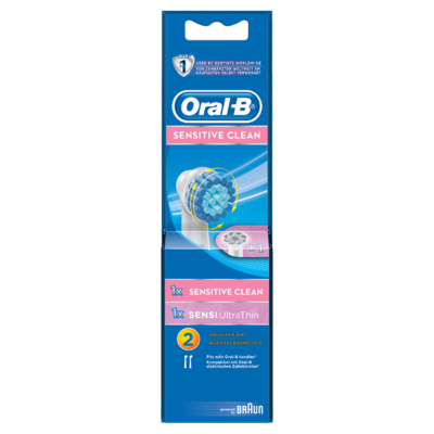 Oral-B Opzetborstels, 1x Sensitive Clean + 1x Sensi Ultrathin
