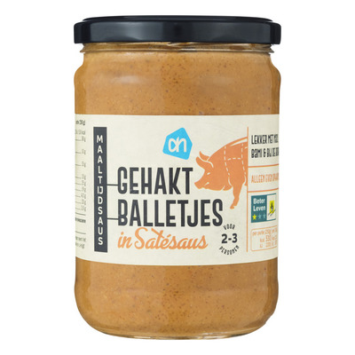 Huismerk Gehaktballetjes in satésaus