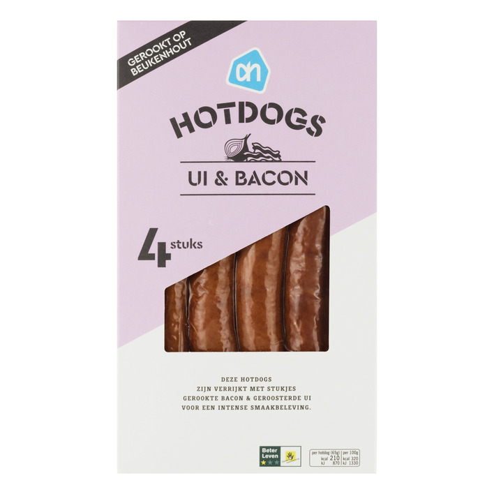 Huismerk Hotdogs bacon ui