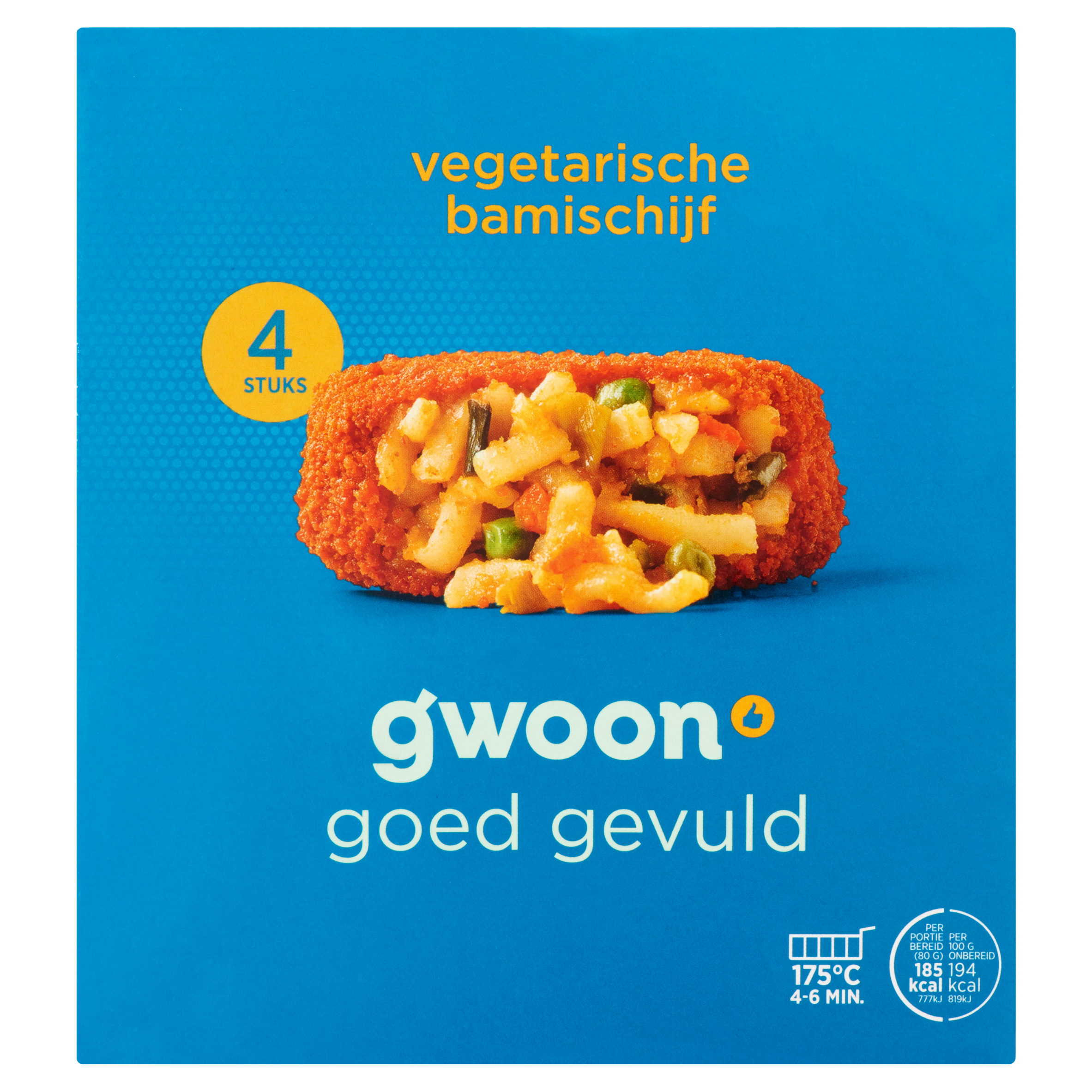 Huismerk Vegetarische Bamischijf 4 x 80 g