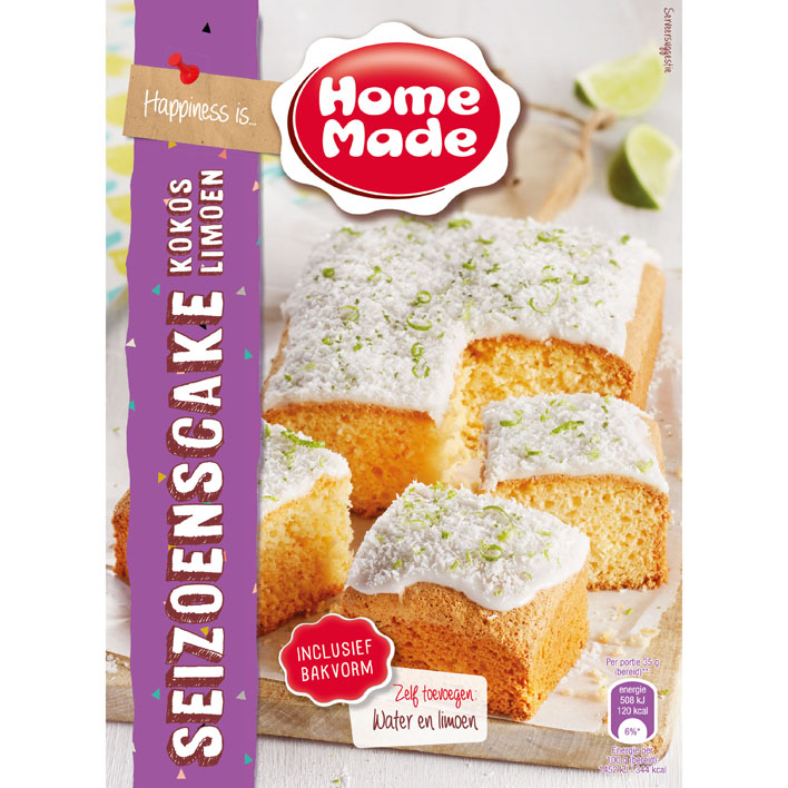 Homemade Seizoenscake kokos limoen met bakvorm