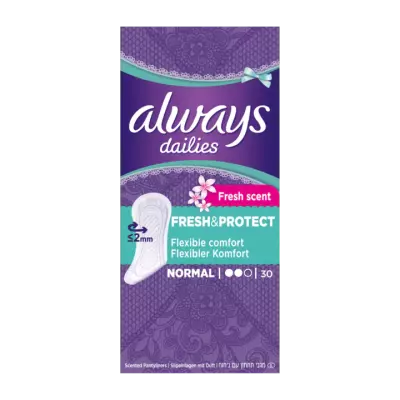 Always Dailies Fresh & Protect Normal Fresh Inlegkruisjes x