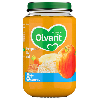 Olvarit Pompoen kip rijst 8 maanden