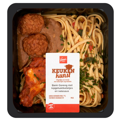 Keukenkunst Bami Goreng met Kipgehaktballetjes en Satesaus 450 g
