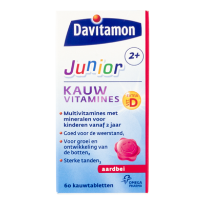 Davitamon Junior 2+ Aardbeismaak 60 Kauwtabletten