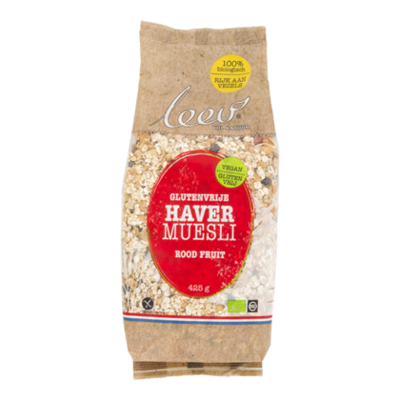 Leev Bio Glutenvrije havermuesli rood fruit