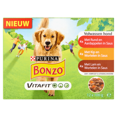 Bonzo Maaltijdzakjes lam, wortel