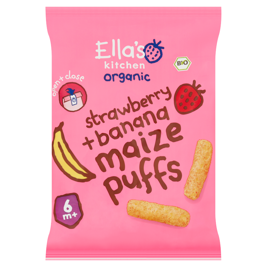 Ella's Kitchen Strawberry banana maize puffs 6 maanden