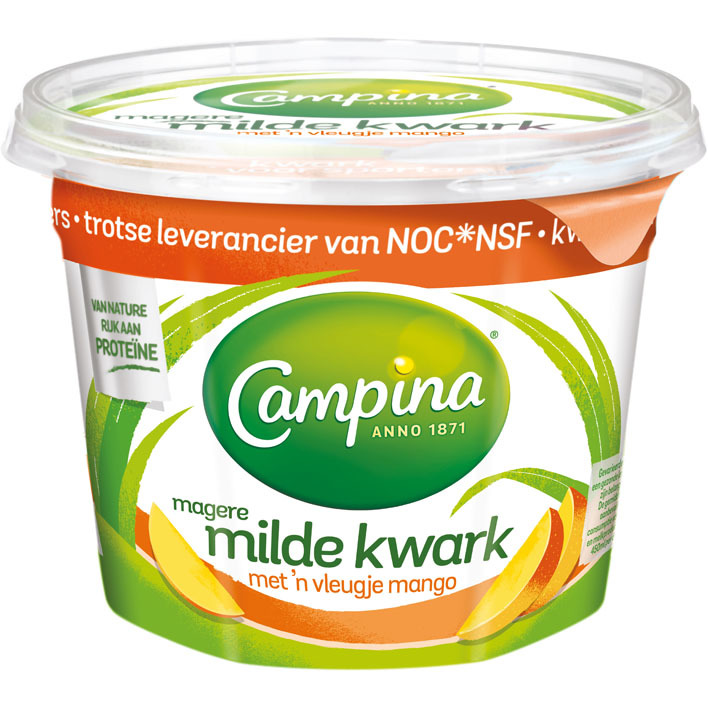 Campina Milde magere kwark mango