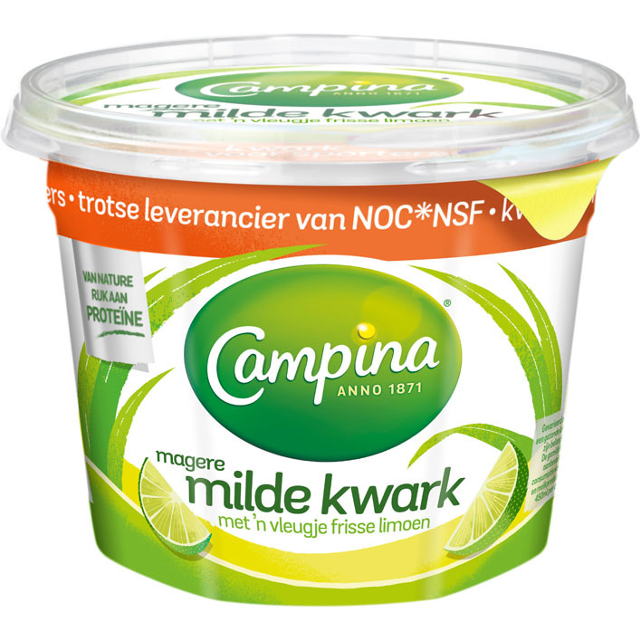 Campina Milde magere kwark limoen
