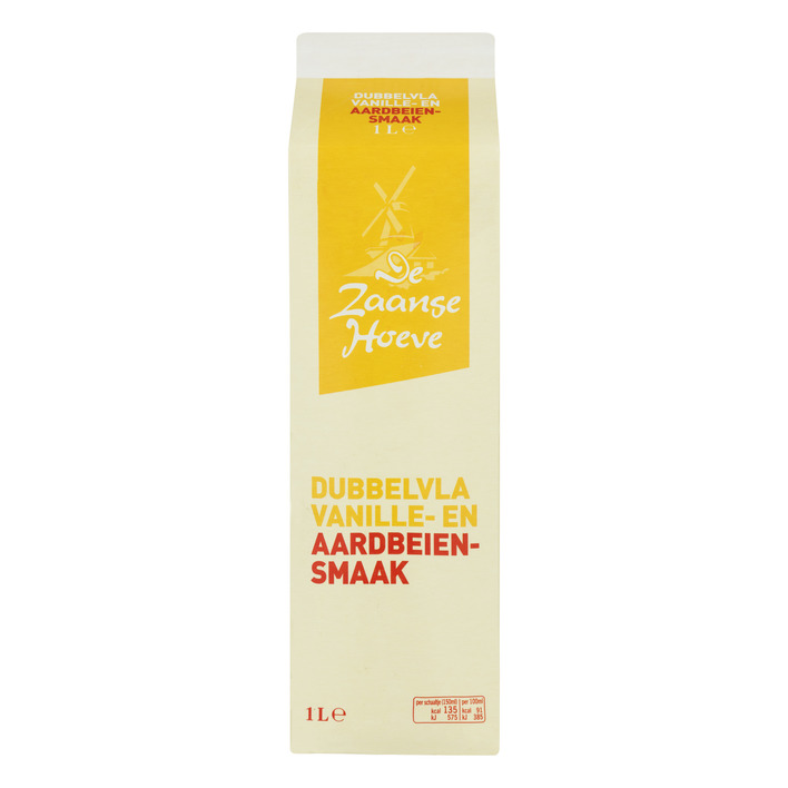 Budget Huismerk Aardbei vanille dubbelvla