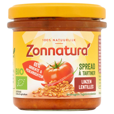 Zonnatura Groentespread linzen tomaat chili