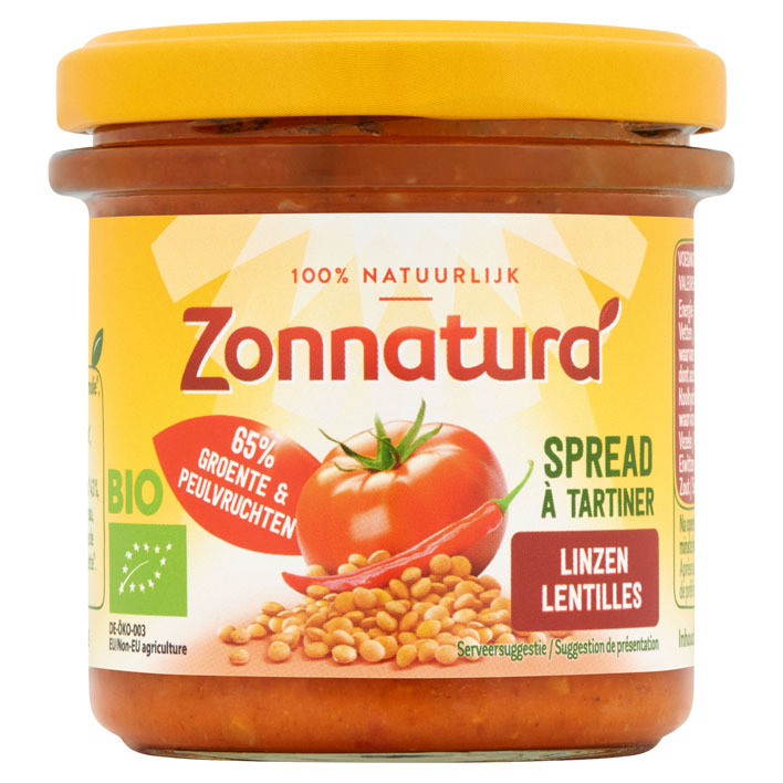 Zonnatura Groentespread linzen tomaat chili