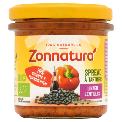 Zonnatura Groentespread linzen paprika balsamico