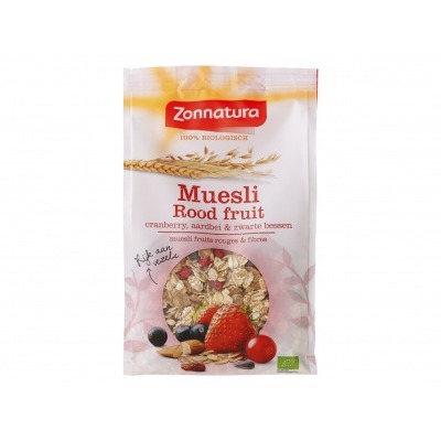 Zonnatura Muesli fruit cranberry aardbei & zwarte bessen