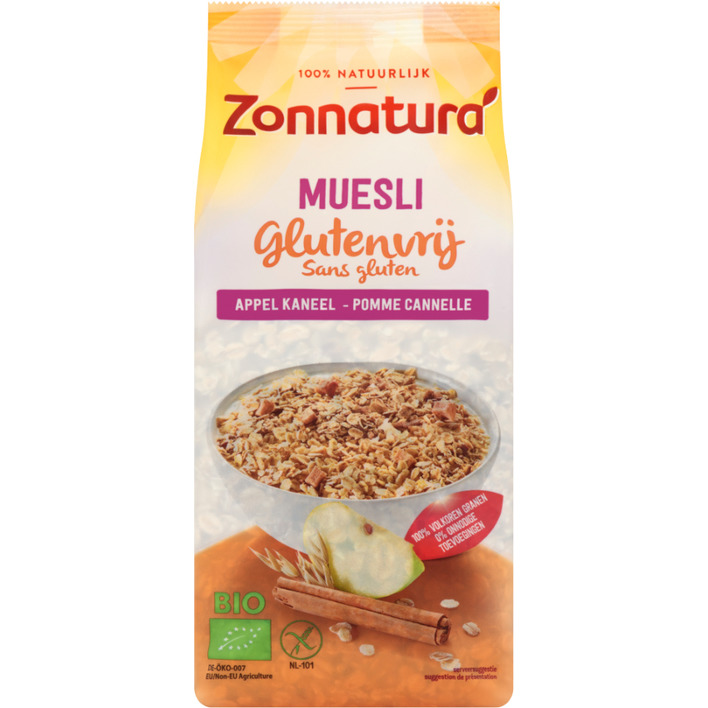 Zonnatura Glutenvr muesli appel/kaneel