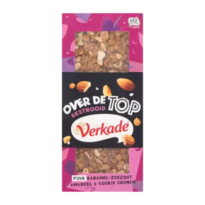 Verkade Puur Karamel-Zeezout Amandel & Cookie Crunch