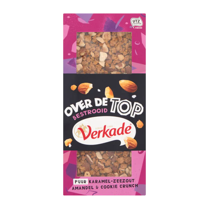 Verkade Puur Karamel-Zeezout Amandel & Cookie Crunch