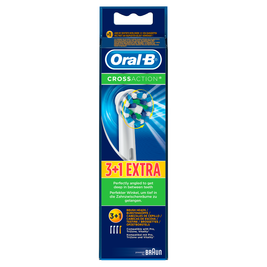 Oral B Opzetborstels cross action 3+1