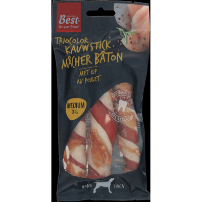 Best for your Friend Triocolor kauwsticks met kip medium