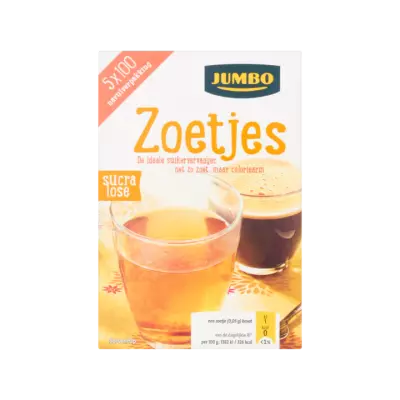 Huismerk Zoetjes Sucralose Navulverpakking 5 x 100 Stuks