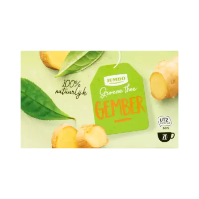 Huismerk Groene Thee Gember 20 Stuks