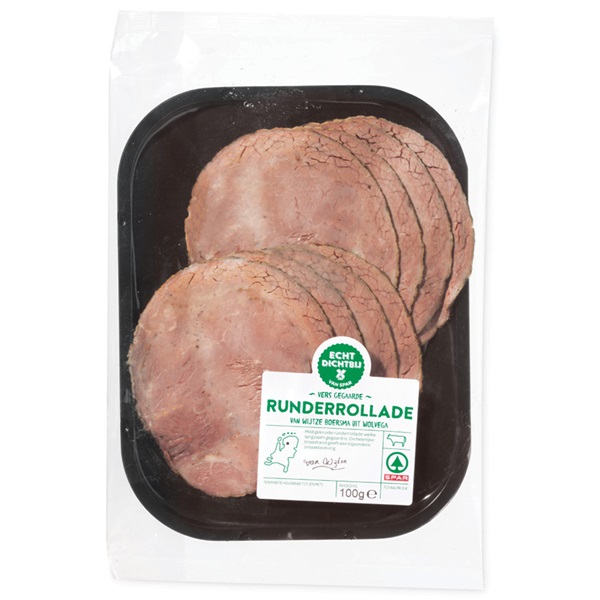 Huismerk echt dichtbij runderrollade