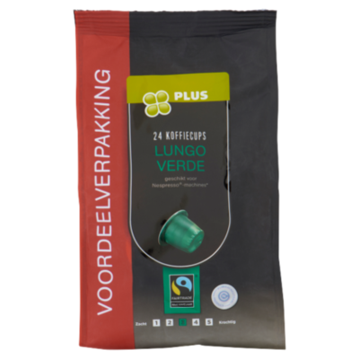 Huismerk Koffiecups Lungo Verde Fairtrade