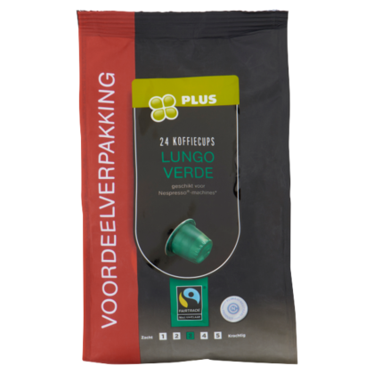 Huismerk Koffiecups Lungo Verde Fairtrade