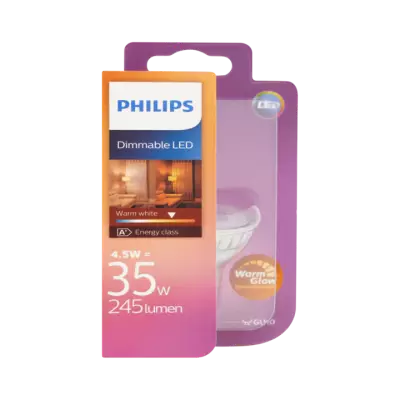 Philips Dimmable LED Lamp Warm White 4,5W GU
