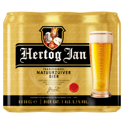 Hertog Jan Traditioneel Natuurzuiver Bier Blikken 6 x 50 cl