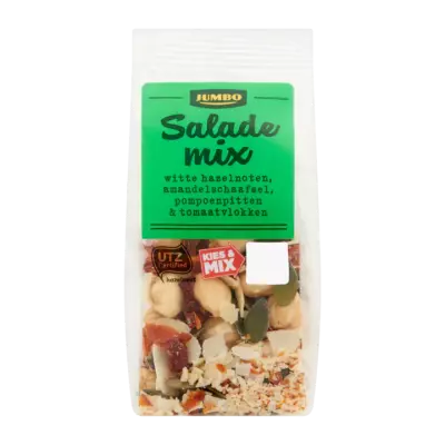 Huismerk Salade Mix Witte Hazelnoten, Amandelschaafsel, Pompoenpitten & Tomaatvlokken