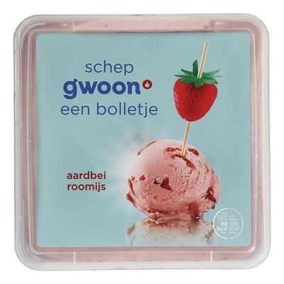 Huismerk aardbei roomijs